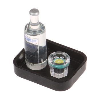 4buc/Set 1/12 casă de Păpuși în Miniatură Simulare Rășină Sticla de Vin Tava de Sticla Set Bea Model de Jucărie pentru Papusa Casa Decor