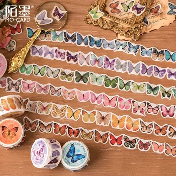 100 Buc/rola Diy Fluture Autocolante Kawaii Fluture Bandă Washi Banda Decorativa Perfecta Pentru Jurnalul Scrapbooking Copii Meserii Diy