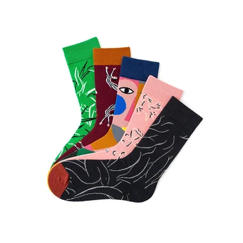 1 Pereche de Femei Șosete de Bumbac Arta Ciorapi sex Feminin Colorate Rece Șosete Pentru Iubitul 36-43EUR