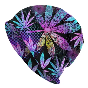 Frunze de canabis Marijuana Frunze de Capace de Schi Chelioși Căciuli Palarie Unisex Primăvară cu Dublă utilizare Capota Pălării de Tricotat