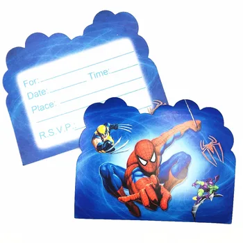 10buc/set Spiderman tema Carte de Invitație zi de naștere decor Plicuri de Desene animate Carte de Invitație la Petrecerea de Ziua de Alimentare