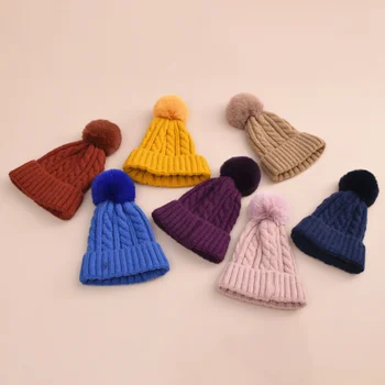 Doamnelor iarna detasabila female beanie hat gros de cald iarnă hat pentru femei nou design tricotate beanie hat pompon beanie bonete 1
