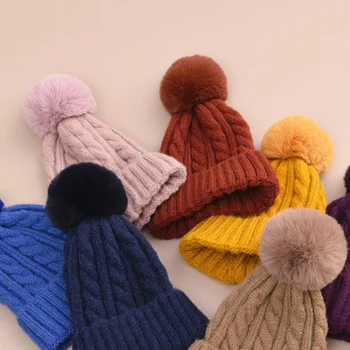 Doamnelor iarna detasabila female beanie hat gros de cald iarnă hat pentru femei nou design tricotate beanie hat pompon beanie bonete 3