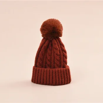 Doamnelor iarna detasabila female beanie hat gros de cald iarnă hat pentru femei nou design tricotate beanie hat pompon beanie bonete 4