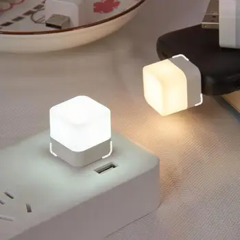 USB Plug Lampă Mică de Noapte Lumina de Calculator Power Bank de Încărcare Lampă cu Led-uri Pătrat Mini Carte de Lumină LED-uri de Protecție a Ochilor Lumină de Lectură