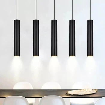 Estompat cilindrice candelabru LED bar counter bucatarie restaurant, magazin, bar decor lumina de fundal tub lung de lumină 5
