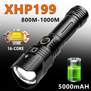 1500Meters Upgrade-ul cu LED-uri Puternice XHP199 Lanterna USB de Reincarcare Zoom Lanterna Impermeabil 5000Mah Tactice Flash Lampa De 26650
