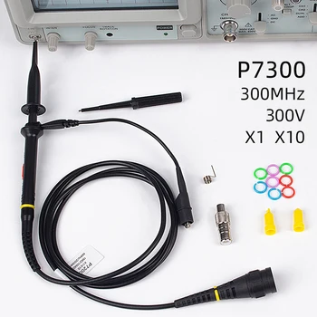 Noi P7300 Sondă Osciloscopică 300MHz Cablu Bnc Osciloscop Conector Capac de Protecție domeniul de Aplicare de Măsurare Sondă cu Atenuator X1/X10 300V 4