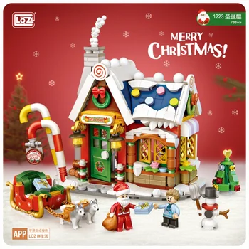Blocurile 1223 Crăciun Casa 1224 Casa Dulce Cadou de Craciun de Asamblare Jucărie pentru Copii de Creatie Ornamente