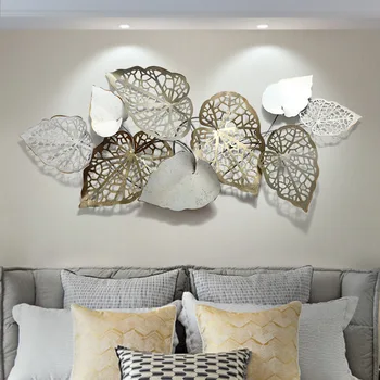 American tridimensional camera de zi canapea fundal creative frunze din fier forjat de lux lumina de perete decor de vis catcher