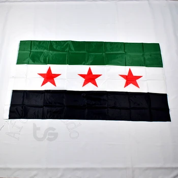 Siria 90*150cm Republica Arabă Siriană pavilion Banner 3x5 Picior Agățat drapelul Național Decorațiuni interioare pavilion