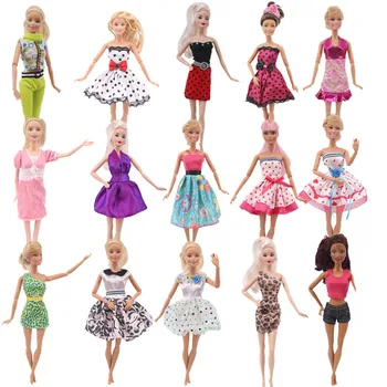 Papusa 15 Îmbrăcăminte Stil Polka Dot Leopard Fusta Casual, Lungi De Moda De Zi Cu Zi Potrivit Casual, Accesorii De Îmbrăcăminte Barbiees Haine