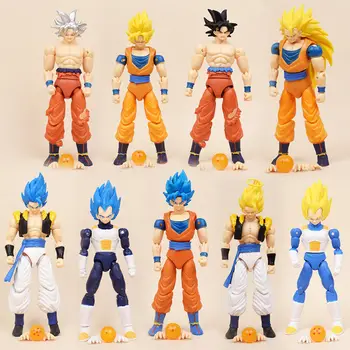 5pcs Anime Mobile Dragon Ball Goku, Vegeta Super Saiyan Garaj Kit figurina Papusa de Jucarie Model de Desene animate Decorare Baiat Cadou