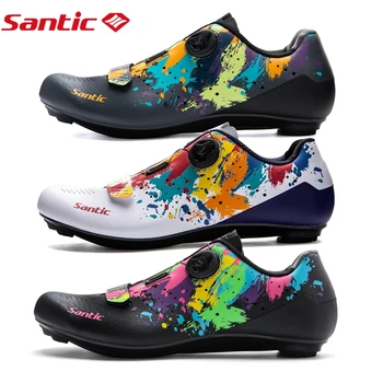 Santic Pantofi Pentru Ciclism Biciclete Pantofi Respirabil Rotație Catarama Biciclete Rutier Pantofi Ușoare Bărbați Femei Asiatice Dimensiune