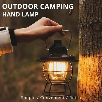 3 Culori Retro, Lumini de Camping în aer liber Multifunctional Cal Lanterne de Camping USB Reîncărcabilă de Urgență de Iluminat Portabile Lumini