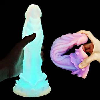 Luminos Animal Vibrator Anal Plug pentru Femei Strălucire în Întuneric Analsex Penis Adulti Jucarii Vagine Masaj Dragon Vibratoare Sex Erotic Produse