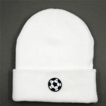 Bumbac de fotbal broderie Îngroșa tricot pălărie de iarnă pălărie cald Chelioși capac beanie hat pentru barbati si femei 318