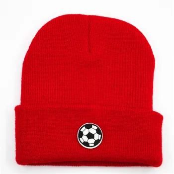 Bumbac de fotbal broderie Îngroșa tricot pălărie de iarnă pălărie cald Chelioși capac beanie hat pentru barbati si femei 318 1