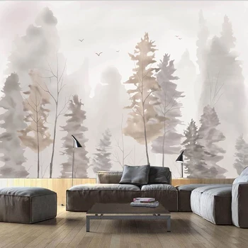 Personalizat imagine de Fundal Fotografie de Moda Moderne Pictate manual Copaci de Pădure Murală Artă Abstractă Pictura pe Perete Camera de zi cu TV, Canapea Decor Acasă