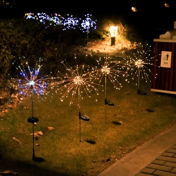Solar foc de Artificii Lumina Iarba Glob de Păpădie 90/120/150 CONDUS de Artificii Lampă de Grădină cu Gazon, cu Peisaj de Vacanță Noel Lumini de Crăciun
