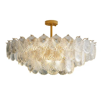 Shell stil candelabru de sticlă lumină villa salon de cameră CONDUS de sticlă candelabru de iluminat cu LED-uri de sticlă lampă de agățat