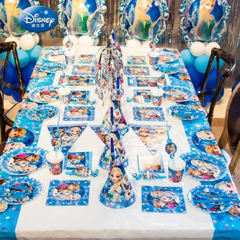 Disney Frozen Elsa si Anna Printesa Tema Happy Birthday Party, Decoratiuni Copii Fata de Consumabile Partid Decor Set Tacamuri