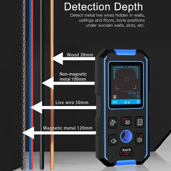 KKSMILE Detector de Metale Perete Scanner Multifuncțional AC Lemn Stud Finder Pinpointer Fire de Cablu Adâncime Tracker Perete Detector 1