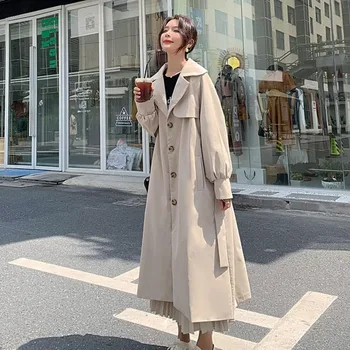 Moda Hanorac Femei 2021 Nou Timp de Primavara Toamna Stil Britanic coreean Largi Casual-Palton Streetwear Trenci ofițeresc Femei 1