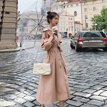 Moda Hanorac Femei 2021 Nou Timp de Primavara Toamna Stil Britanic coreean Largi Casual-Palton Streetwear Trenci ofițeresc Femei 2