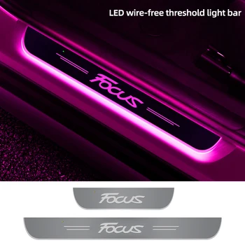 LED Pedala de Pervazul Cale de Lumină Pentru Ford Focus 1 2 3 4 MK1 MK2 MK3 Pedala de bun venit lampă Personaliza Logo-ul auto Pragului de Ușă Accesorii Auto