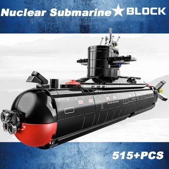 515pcs Militare de Război Armata Blocuri Navy Submarin Nuclear Strategic Model WW2 Navei Armă de Jucărie pentru Băieți Cadou