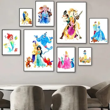 Frumoasa si Bestia Panza Pictura Disney Modular Imagine de Desene animate Printesa Zăpadă Regina HD, Imprimate, Poster de Perete Decor Acasă de Artă 1