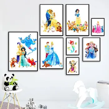 Frumoasa si Bestia Panza Pictura Disney Modular Imagine de Desene animate Printesa Zăpadă Regina HD, Imprimate, Poster de Perete Decor Acasă de Artă 2