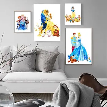 Frumoasa si Bestia Panza Pictura Disney Modular Imagine de Desene animate Printesa Zăpadă Regina HD, Imprimate, Poster de Perete Decor Acasă de Artă 4