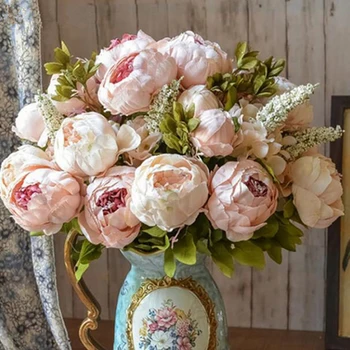 Mare Artificiale Bujor Buchet de Flori pentru Decor Clasic de Înaltă Calitate de Mătase Fals Flori de Nunta DIY Acasă Decorative Coroană de flori
