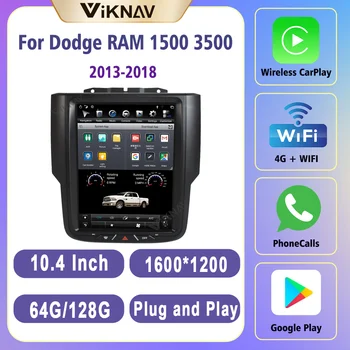 10.4 Inch PX6 128G Carplay Radio Pentru Dodge RAM 1500 3500 2013-2018 1600*1200 Navigare GPS Auto Originale Funcția DVD Multimedia