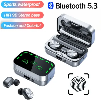 Fone Căști Bluetooth TWS 5.3 Wireless Căști 9D Stereo Sport Căști Cască Impermeabil pentru Lenovo Smartphone-uri de Încărcare