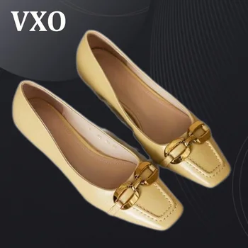 VXO franceză Square Toe din Piele Moale de Înaltă Tocuri Femei de Primăvară Și de Toamnă Tocuri Înalte de Moda pentru Femei Pantofi