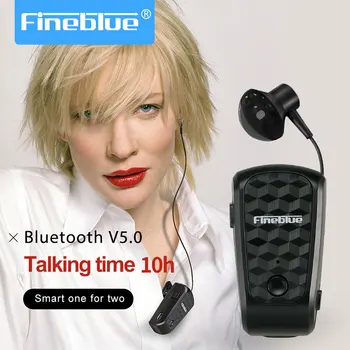 Fineblue FQ-10 pro setul cu Cască Bluetooth Purta Clip de Afaceri 5.0 Cască Driver Retractabil Vibrator Hands Free casti FQ10 pro