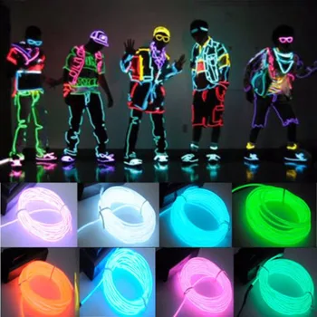 1m/3m/5M Strălucire EL Cablu LED Neon de Crăciun Petrecere cu Dans DIY Costume de Haine Luminoase Mașină de Lumina Decorare Haine Mingea Rave