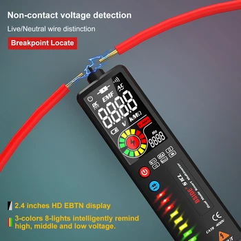 BSIDE Portabil Digital cu Multimetru ADMS1 S1CL Smart LCD Detector de Tensiune Tester de Tensiune AC-DC Ohm Continuitatea Hz NCV Metru de test 2