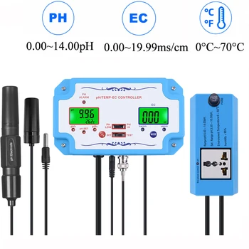 3 în 1 PH Controller CE Temperatura Metru de Monitor Hidroponice Acvariu de Calitate a Apei Tester Conductivitate Electrică Acidimeter