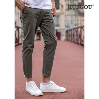 KUEGOU 2022 Nouă Primăvară Haine de Toamna Barbati Casual Pantaloni de Moda de Înaltă Calitate Slim Streetwear Stretch Pantaloni Plus Dimensiune 3020