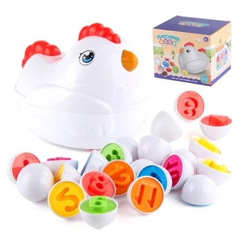 Copii De Învățare De Învățământ De Jucărie Ou De Pui Jocuri De Potrivire Forma Sortează Jucăriile Montessori Ouă Jucării Pentru Copii Copii De La 2 La 3 4 Ani 0