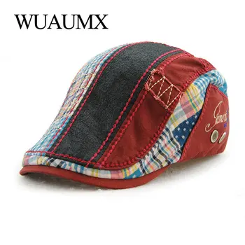 Wuaumx Unisex Bereta Pălării Pentru Bărbați, Femei din Bumbac de Agrement Vizorul Primavara-Vara pălărie de Soare tv cu Berete Sapca Casquette Gorras Planas