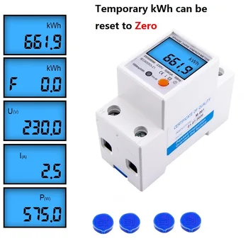 Digital Wattmeter AC Putere Contor de Energie Din inslalare pe KWH Tensiune de Curent Contor de Iluminare din spate cu Funcție de Resetare 220V/230V 5(80)O