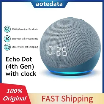 Noi Echo Dot (4 Gen), cu ceas Cu Alexa Asistent Voce Asistentul Vocal Inteligent Acasă 4-a Generație Hub Inteligent Acasă