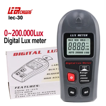 LEERCHUANG Lux Meter Lumina Luxmetru Digital Iluminare Lumina Luminometer Profesionale Fotometru 0.1-200000 De Lux/0.01-20000 Fc