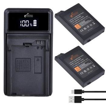 2 buc PSP-2000 Reîncărcabilă Li-ion Baterie+LED Incarcator USB pentru Sony PSP2000 PSP3000 Gamepad de PlayStation Portable Controller