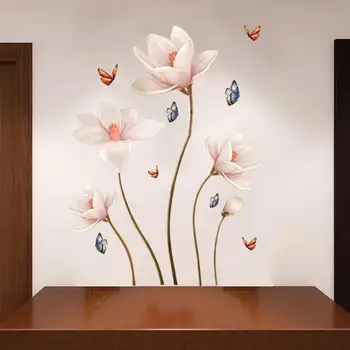 Flori 3D Autocolant de Perete Camera de zi Dormitor Decor Acasă DIY Flori de Viță de vie Art Decor Perete Autocolante Murale din PVC Detașabil Decalcomanii de Perete